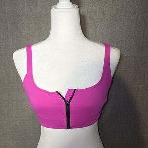 MICHAEL Michael Kors Pink Zipper Sports Bra Bikini Top XSmall